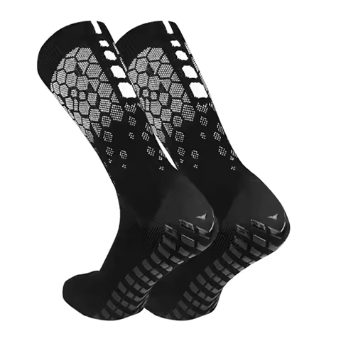 Sports Socks - Professional Football Socks with Non-Slip Grid &amp; Towel Bottom - Thick Rubber Mid-Calf for Training &amp; Matches