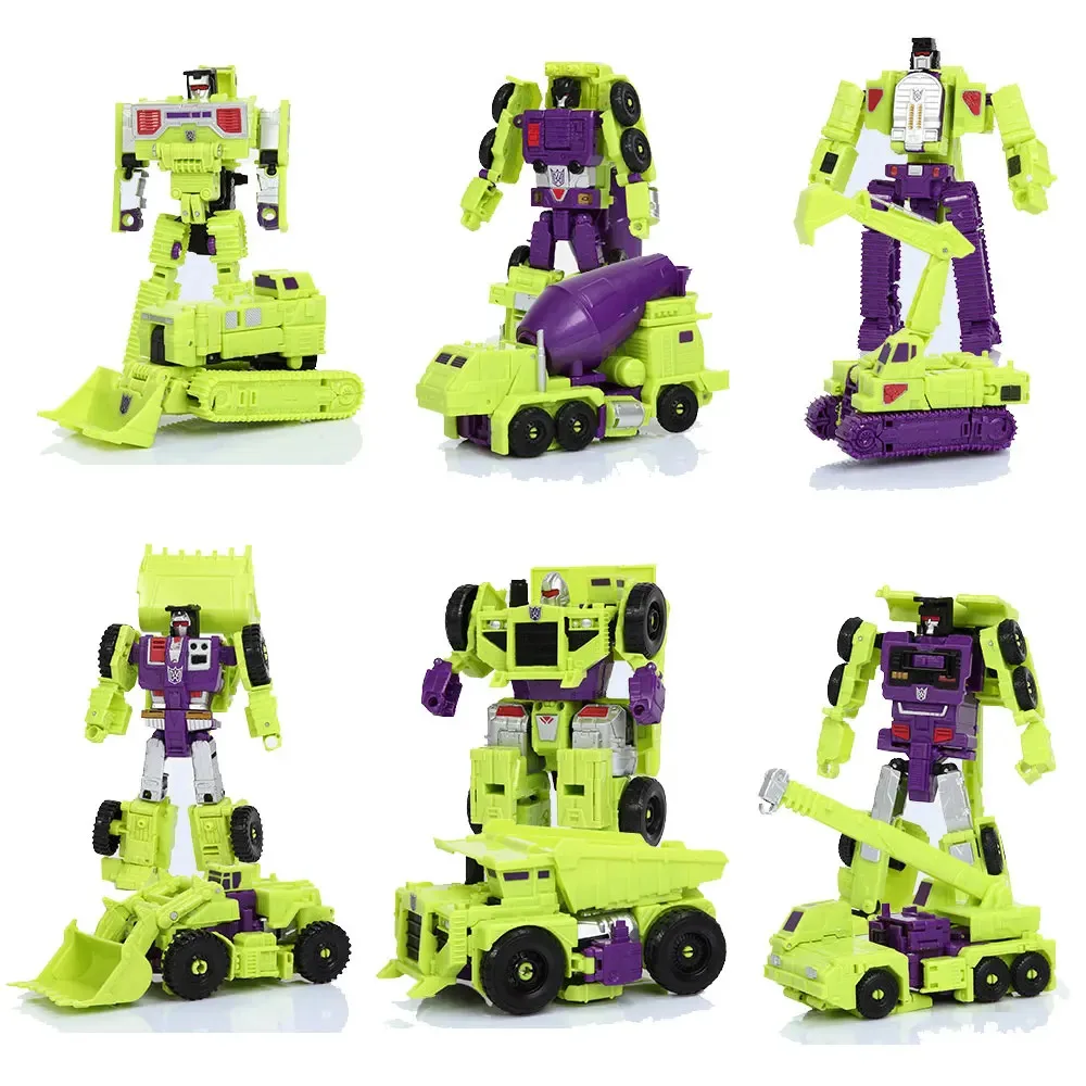 HZX 6In1 Devastator Haizhixing Transformation Toys Anime Action Figure KO G1 Robot Aircraft Engineering Vehicle Model NO Box