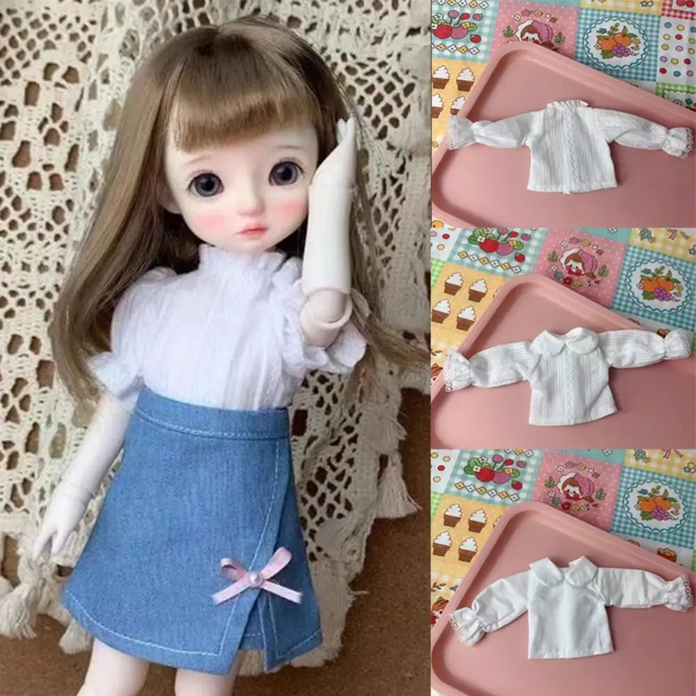 Chemisier blanc mignon à manches longues/courtes, pantalon citrouille fait à la main, vêtements, accessoires de bricolage pour poupées 1/6 BJD 30cm