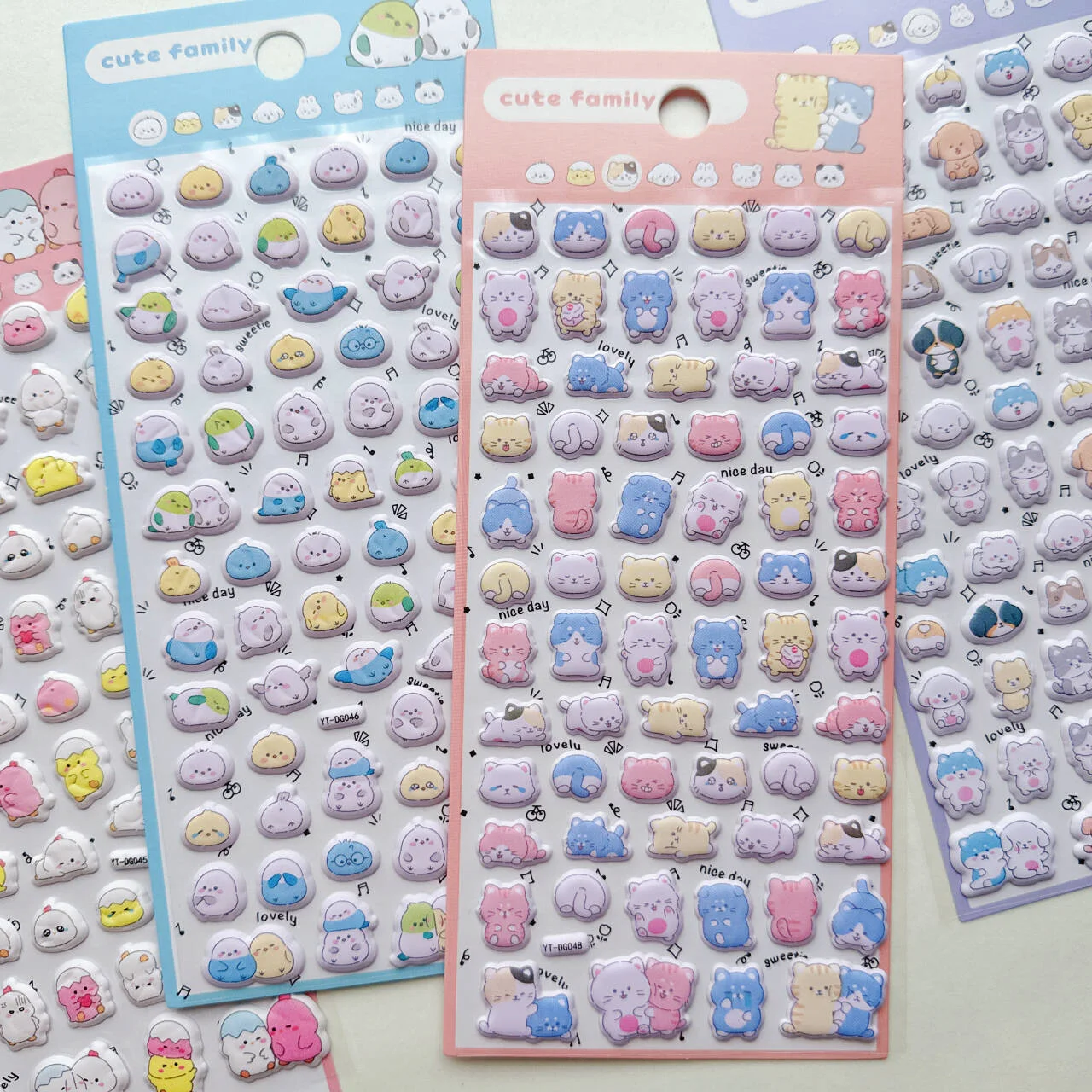 4 pcs Kawaii Mini Animals Birds Cartoon 3D Puffy Stickers Scrapbooking DIY Journaling Stationery Diary Cute Stickers School Gift