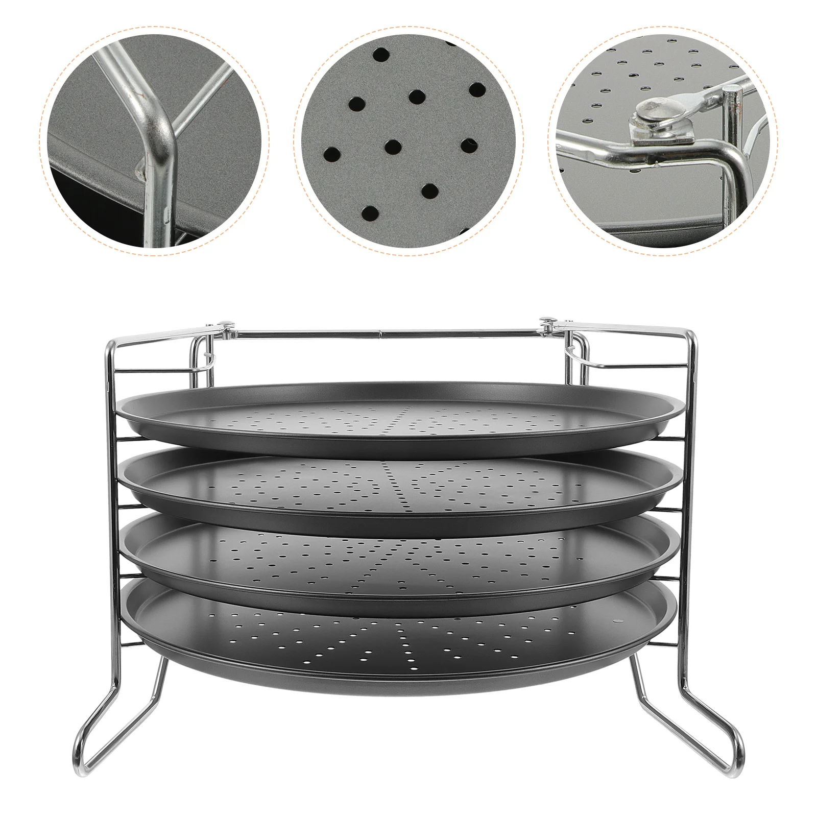 

Pizza Plate Baking Pans Tray Bakeware Round Making Set Kitchen Home Carbon Steel Non-stick