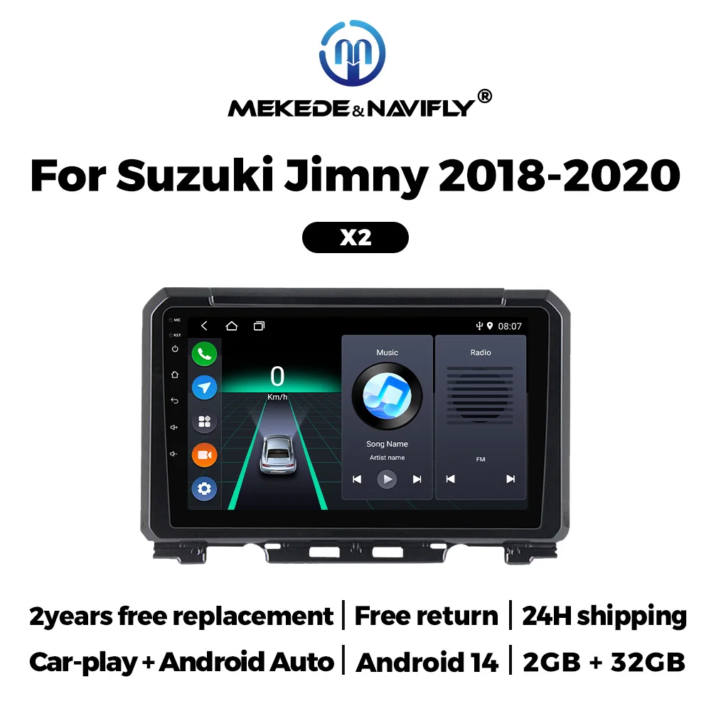 

MEKEDE&NAVIFLY Car Radio For Suzuki Jimny JB64 2018 - 2020 Multimedia Video Player GPS Navigation Carplay Stereo DVD Head Unit