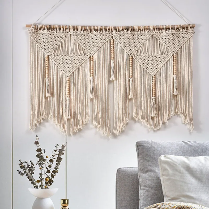 

Bohemian Tassel Curtain Handwoven Tapestry Wall Decor Unique Home Ornament Artistic Weave Design Stylish Hanging Decoration