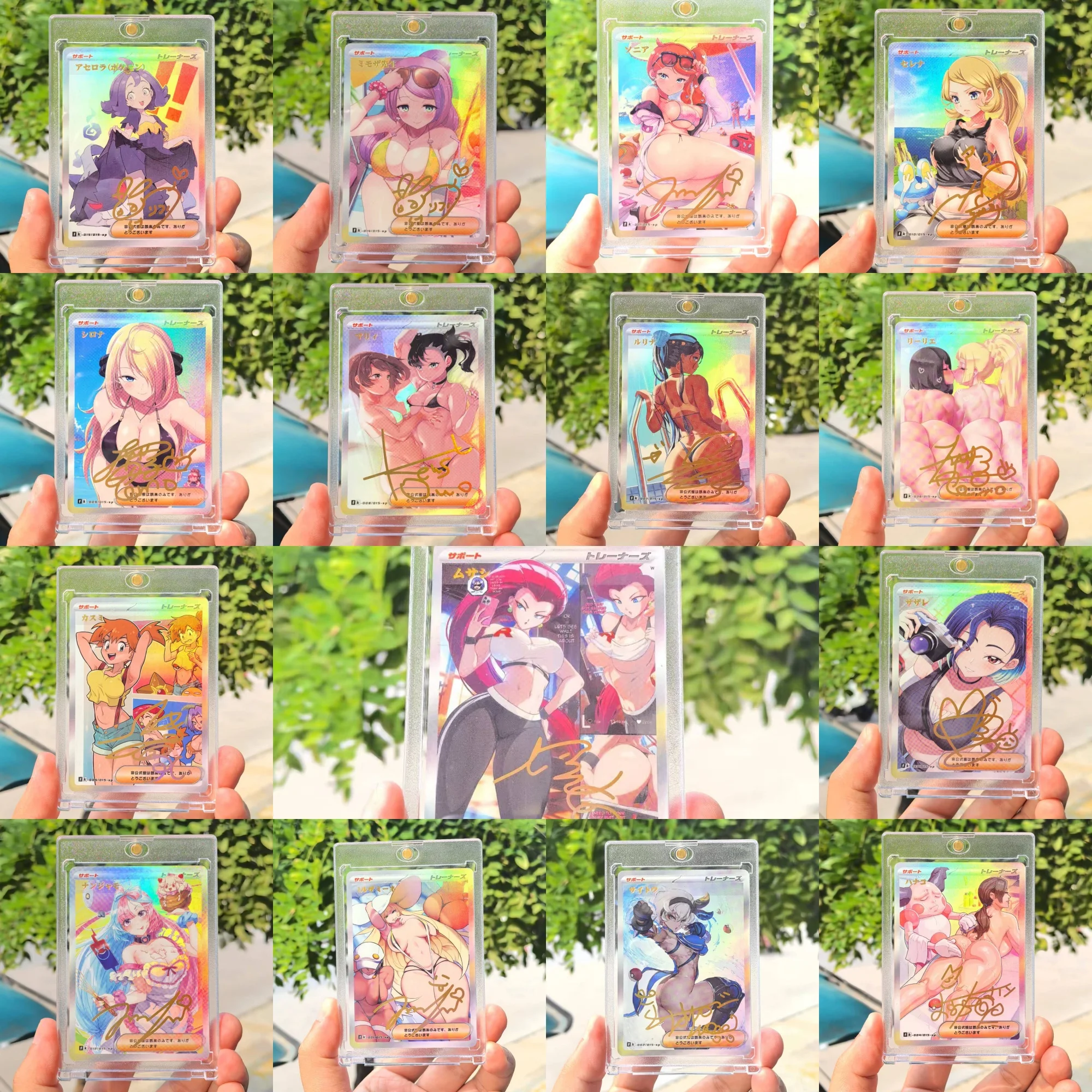 15Pcs/set Diy Self Made PTCG Marnie Iono Trainer Collection Card Kawaii Swimsuit Lillie Card Anime Cards Gift Toys