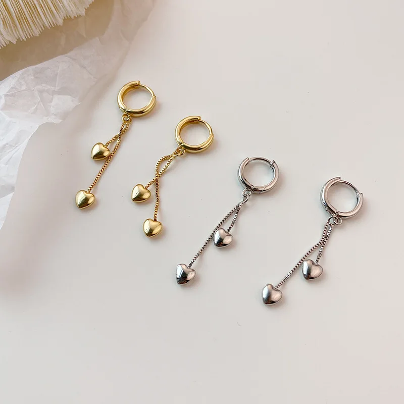 

Женские серьги в форме сердца из серебра 925 пробы