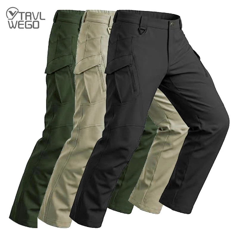 TRVLWEGO Herren Taktische Wanderhose Frühling Herbst Verschleißfest 9 Taschen für Camping Angeln Jagd Klettern Trekking