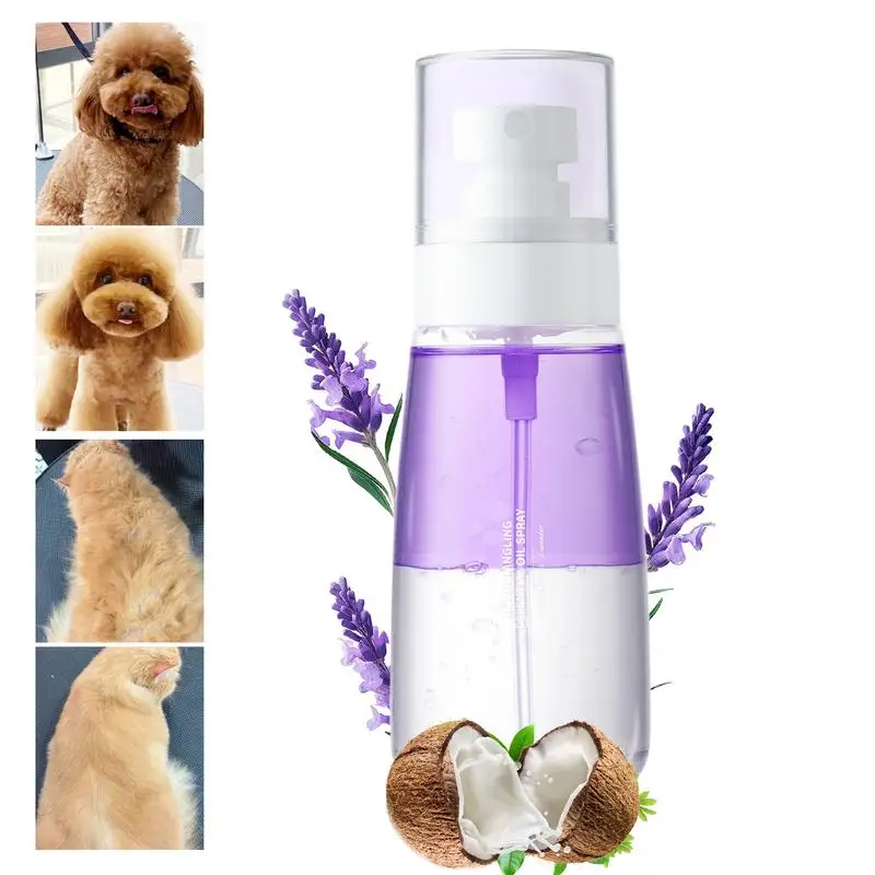 Spray suavizante para el cabello de mascotas, 100ml, Spray desenredante para mascotas, acondicionador nutritivo para el cabello sin enjuague, seguro y suave, adecuado para perros y gatos