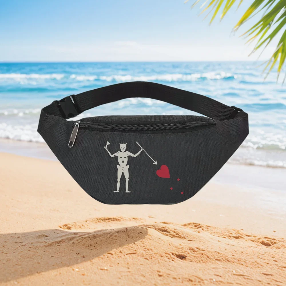 

Devil Skeleton Pirate Flag Design Waist Backpack Crossbody Chest Bag Street Casual Sporty Fashionable Simple Unique Printed Desi