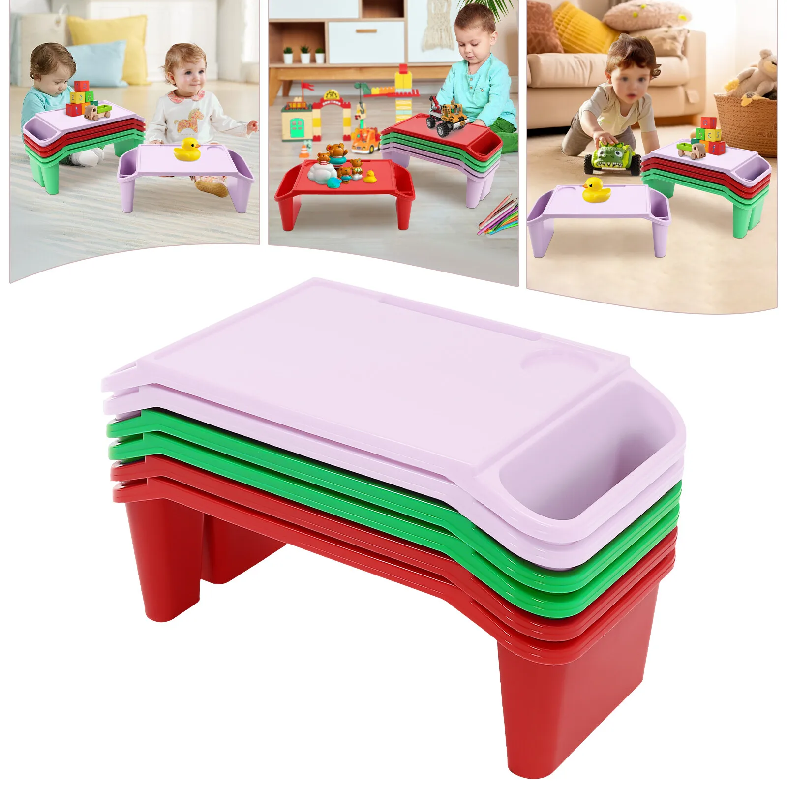 

6PCS Children Lap Desk Kids Lap Desk Tray Multipurpose Activity Table w/ Pocket