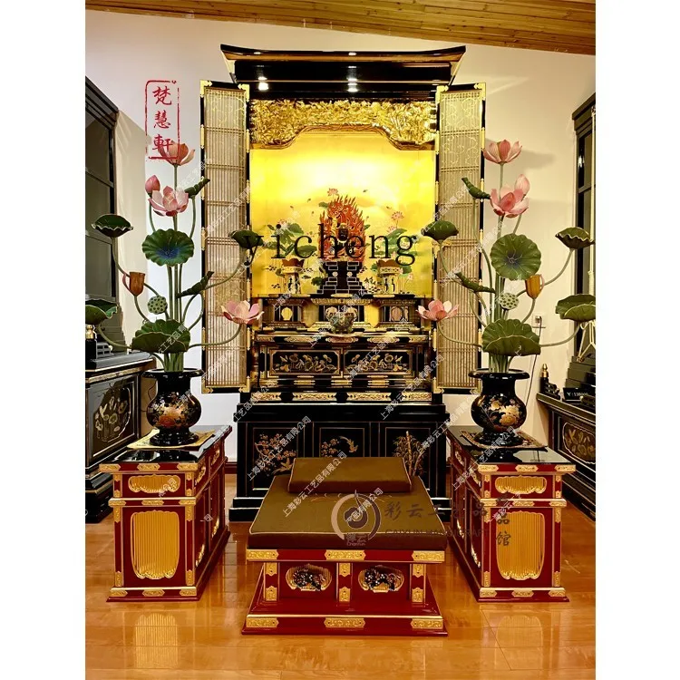 YY Buddha Niche with Door Chinese Style Clothes Closet God of Wealth Guanyin Shrine Indoor Buddha Worship Buddha Cabinet