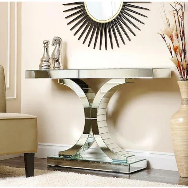 Modern simple style creative living room furniture semicircular type household mirror console table