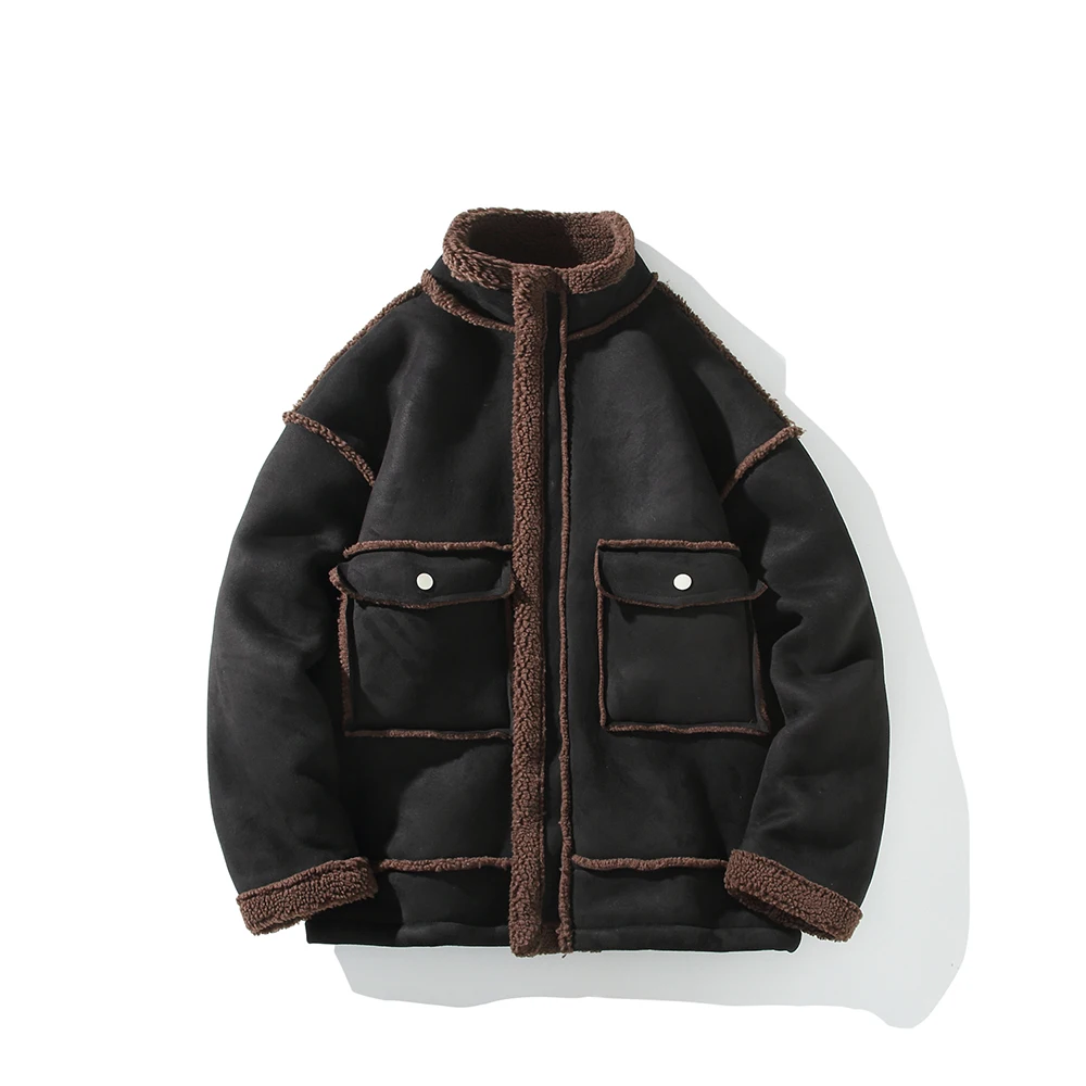 

GIOIO men's jacket, lambskin lining, autumn and winter fur and thick warm casual tops and coats