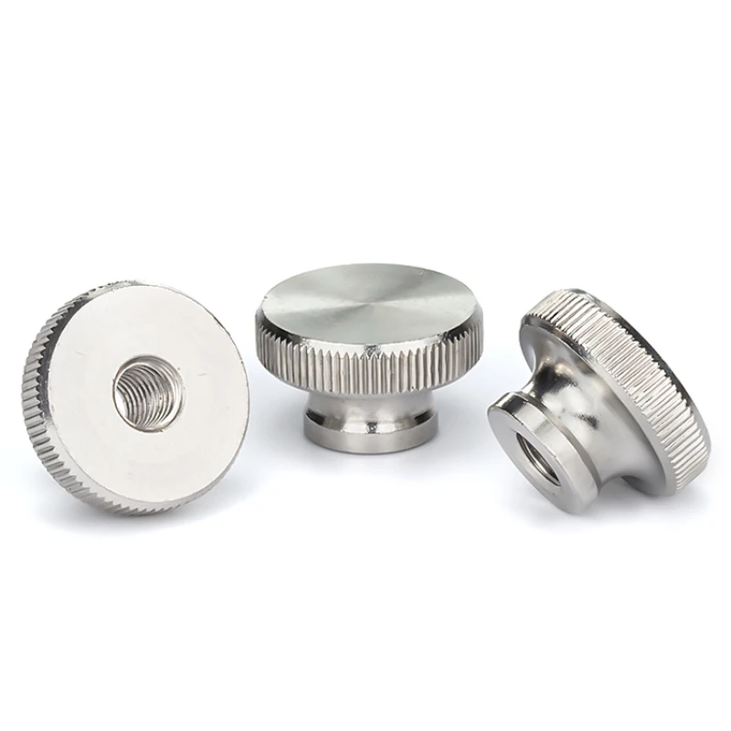 304 Stainless Steel Hand Twisted Nut High Head Knurled Nut M3M4M5M6M8M10 M12 Through Hole Blind Hole Advertising Decorative Nail