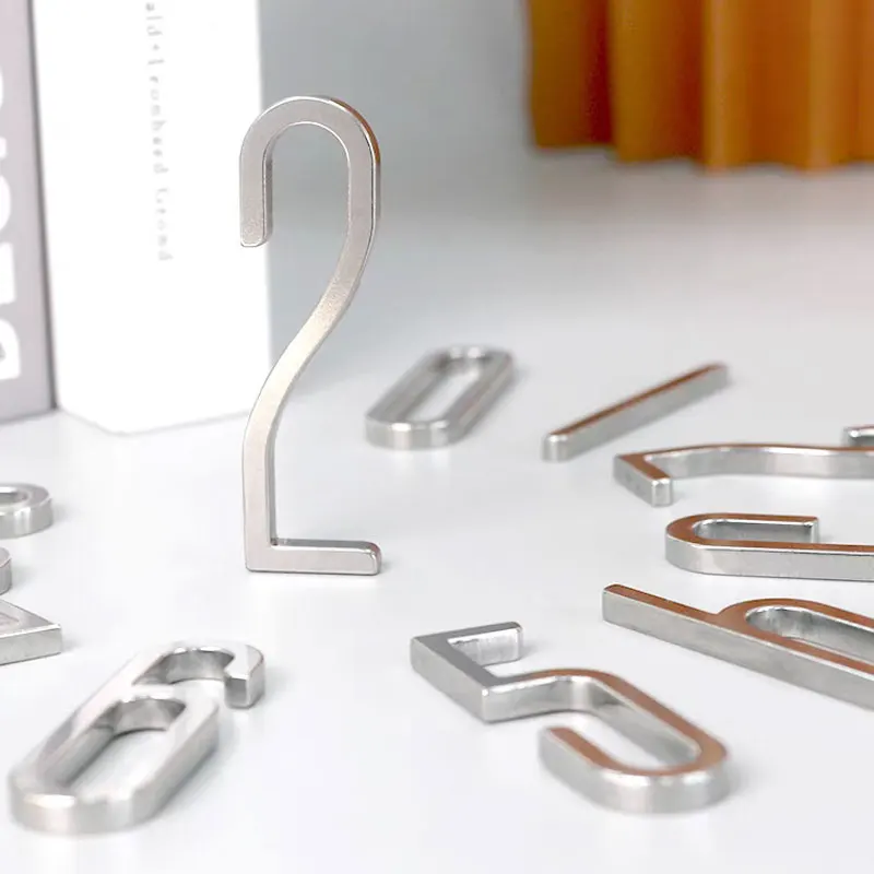 Stainless Steel Digits 0-9 For Door Plate Silver House Numbers Hotel Apartment Office Door Number Decoration Signboard DIY