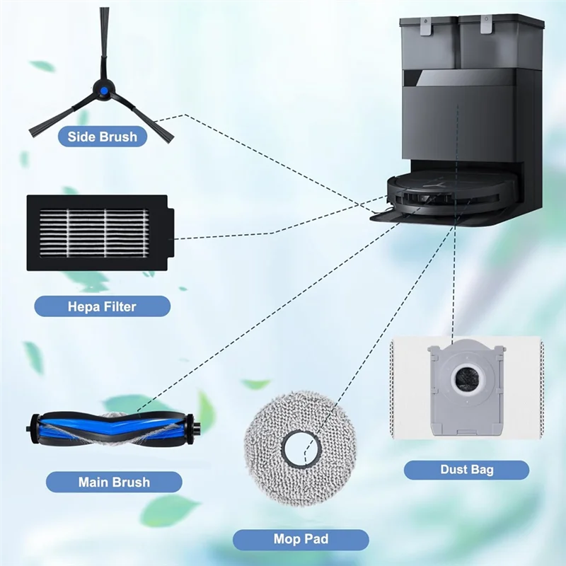 

Essential Replacement Accessory Set For ECOVACS DEEBOT T50 Omni/T50 PRO Omni/T50 MAX PRO Omni Robot Vacuum Cleaner Parts