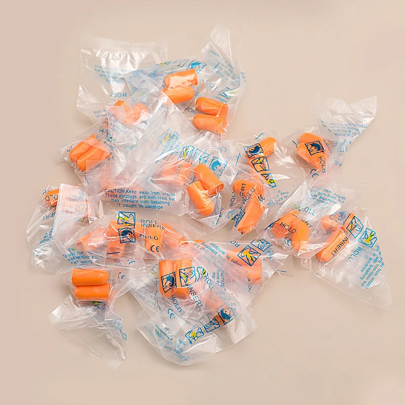 20/50/100 Pasang Penyumbat Telinga Peredam Kebisingan Kedap Suara Dikemas Secara Individual Melindungi Pendengaran Cocok untuk Belajar Tidur Tenang di Malam Hari