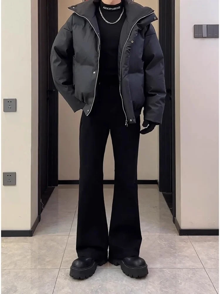 

Мужские прямые джинсы Cleanfit с флисовой подкладкой, осенне-зимние, модные, в стиле High Street, брюки Bootcut, теплые длинные штаны