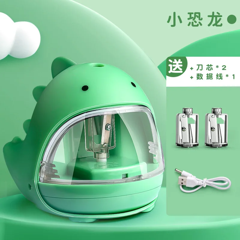 New Design Wire Pencil Sharpener Cute Dinosaur Shape Electronic Pencil Sharpener For School Stationery Student With Battery