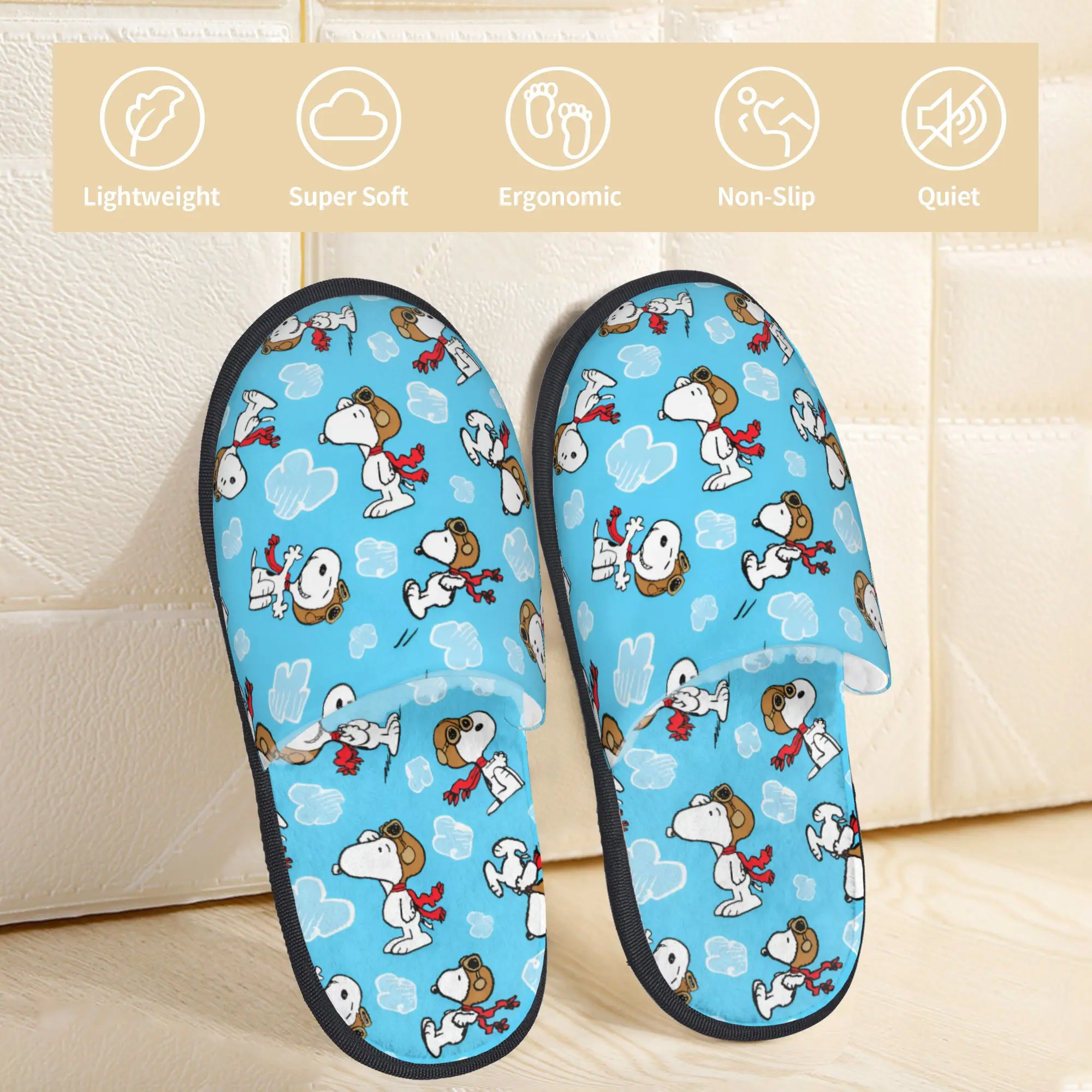 Pantoufles personnalisées en mousse à mémoire de forme S-snoopies Cartoon pour femmes, pantoufles d'intérieur confortables et chaudes, pantoufles d'anime pour chiens