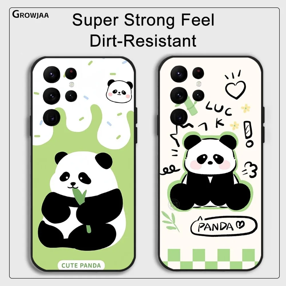 Capa de telefone bonito do pequeno panda, capa macia à prova de choque para Samsung Galaxy S24 Ultra S22 S23 Ultra S21 S20