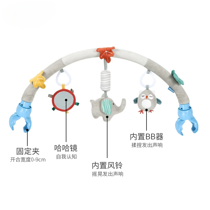 لعبة قوس الطفل مونتيسوري الجديدة لحديثي الولادة النشاط الحسي عربة أطفال لعبة لسرير الأطفال مقعد آمن معلق خشخيشات ألعاب مريحة #4