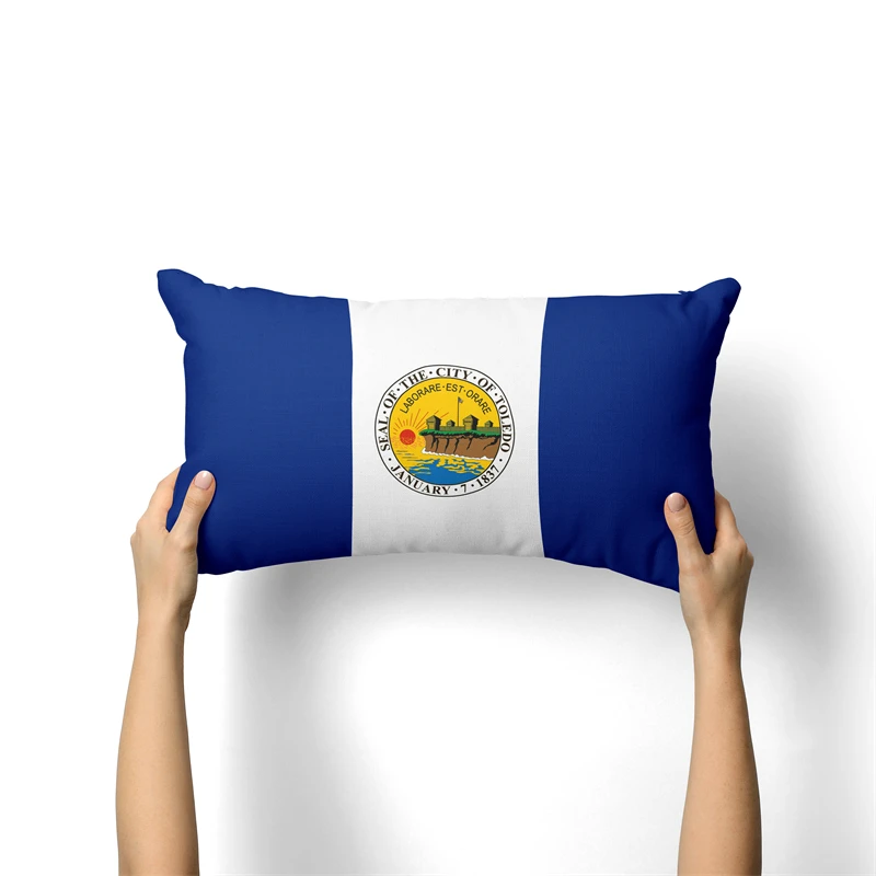 Gaslight Gatekeep GirlbossKiss Toledo Ohio Rectangular Throw Pillow Covers Cushion Cases Pillowcases