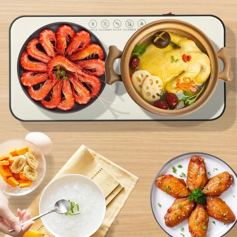 صينية الاحترار الكهربائية درجة حرارة ثابتة التدفئة الزجاج متعددة الوظائف سريع الكهربائية جهاز تسخين الطعام لوحة لمهاجع المكاتب