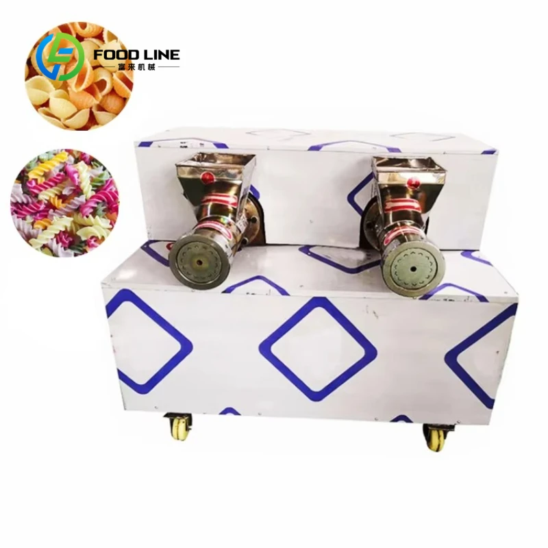 Customized Double Heads Automatic Pasta Production Machine, Multi-Mold Commercial Extruder To Produce Spaghetti, Macaroni