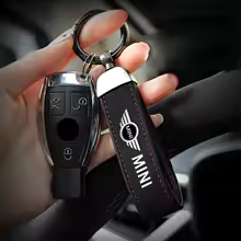 Premium suede leather keychain with zinc alloy ring