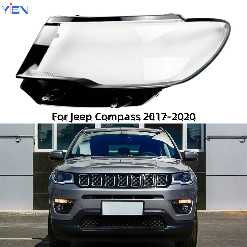 ジープコンパス2017-2018-2019-2020用カーアクセサリー製品ポリカーボネート高光沢完全透明ハウジングカバー