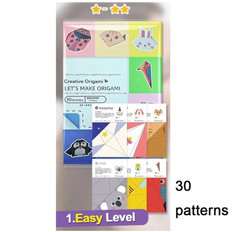 Origami Kit 30/96 Vellen Origami Papier Ambachtelijke Begeleidingsboek DIY Art Craft Projecten Benodigdheden voor Beginners Kinderen Kinderen Jongens Meisjes