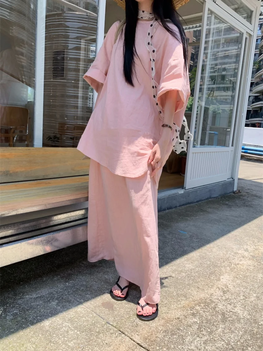 Alien Kitty Daily Outfit Oversized Blouse Women's 2 Piece Sets Summer Minimalist 2026 Maxi Skirts Office Lady Casual Camp Gentle