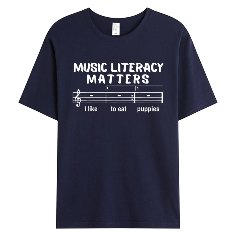 Music Literacy Matters ผู้ชายผ้าฝ้ายเสื้อ 3XL เสื้อยืดพิมพ์ Tops & Tees 2025 เทศกาลส่วนลด TShirt ชายเสื้อผ้า