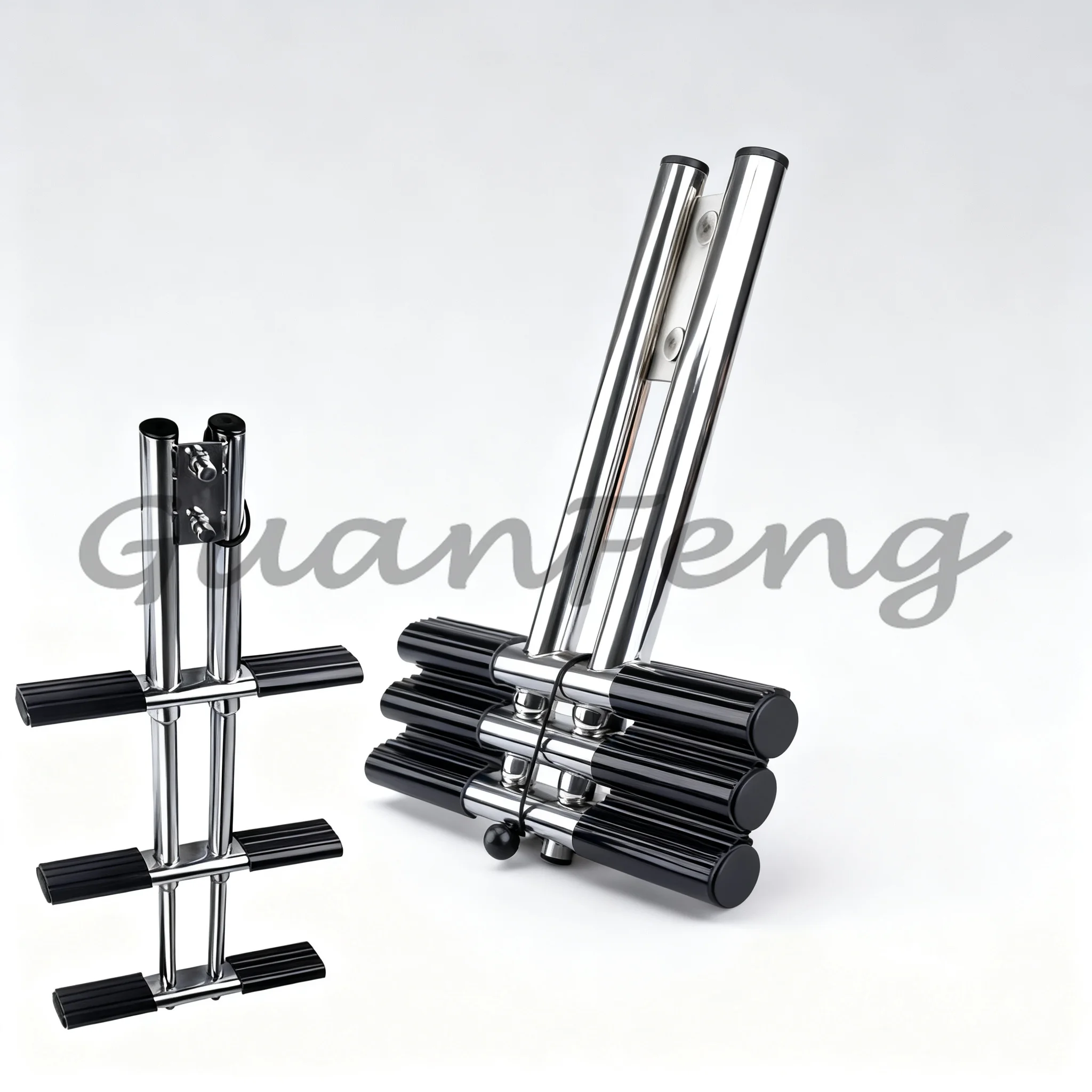 Stainless Steel Concealed Folding Telescopic Swim Ladder, Fixed Mount Marine Hardware for Yacht Boat Boarding