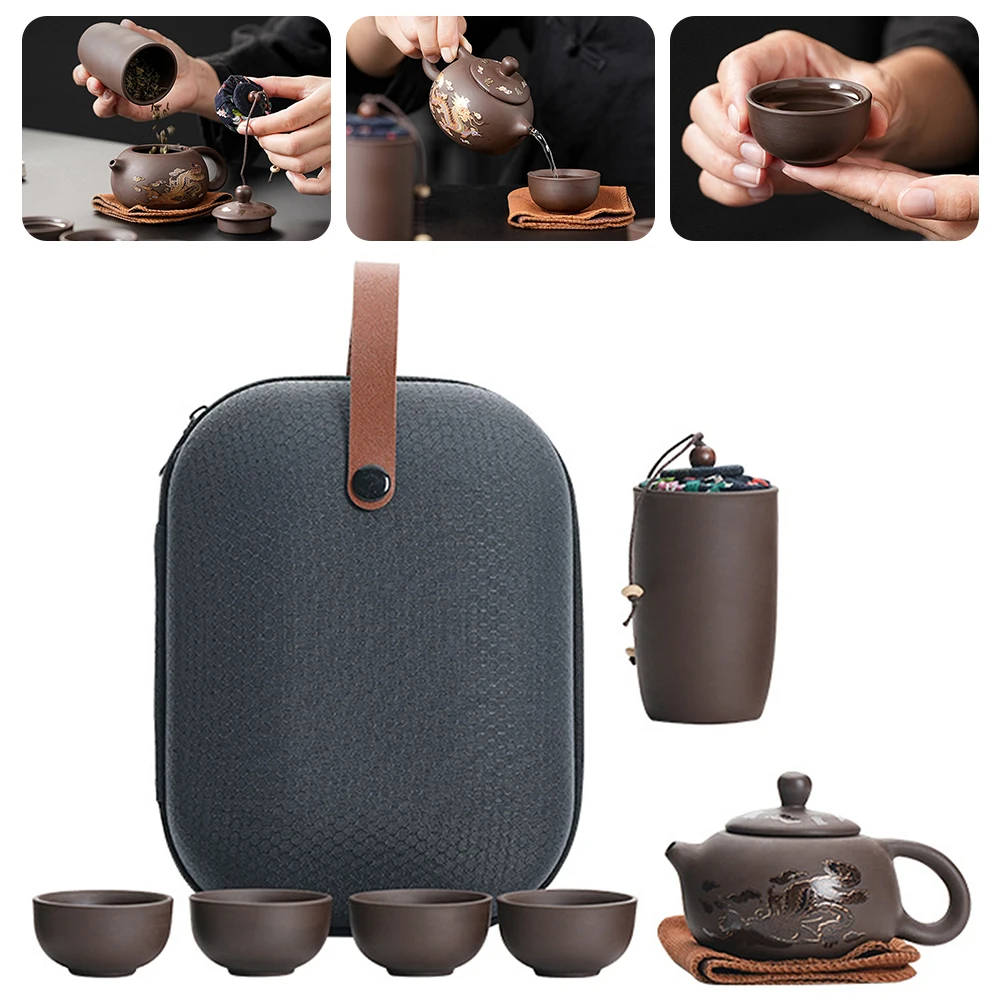 

Китайский портативный набор для чайной церемонии, портативные дорожные чайные сервизы для уютного домашнего чая