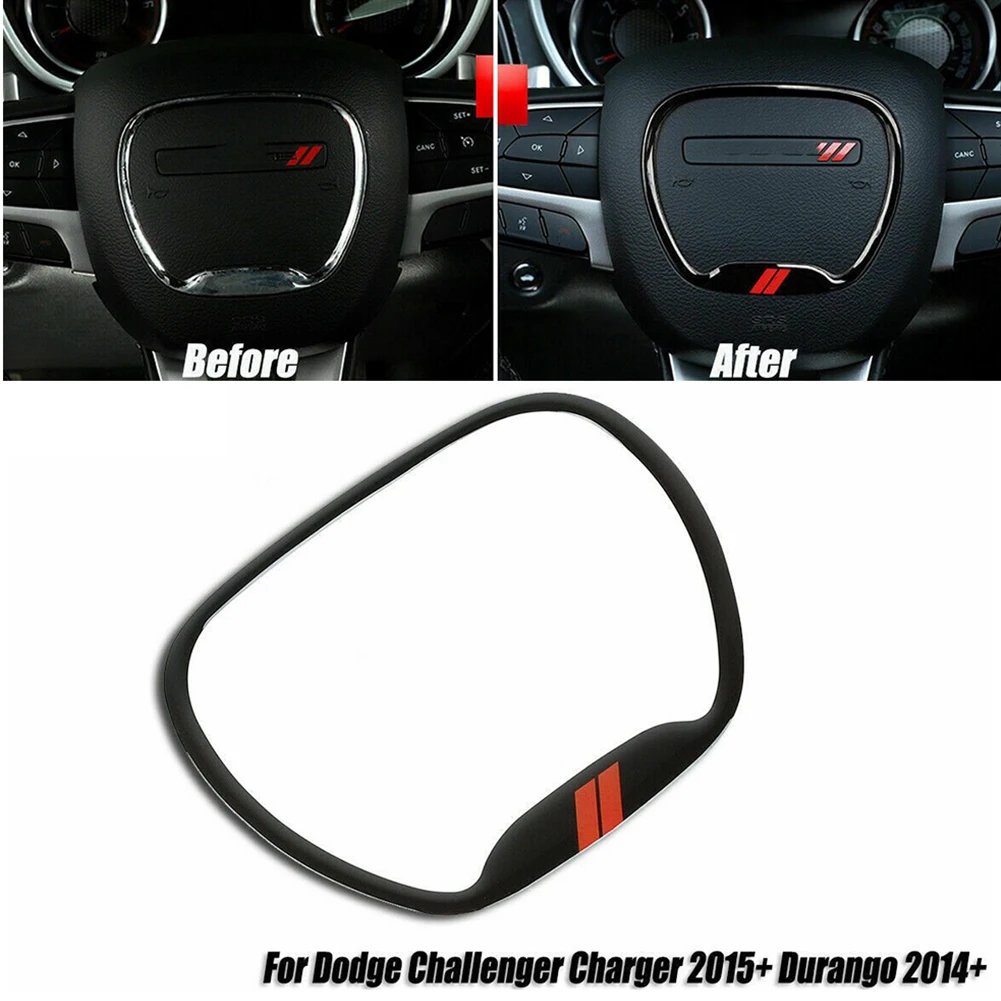 Auto Steering Wheel Trim Cover For Dodge Challenger Charger 2015+ For Durango Car Wheel Cover Accessories