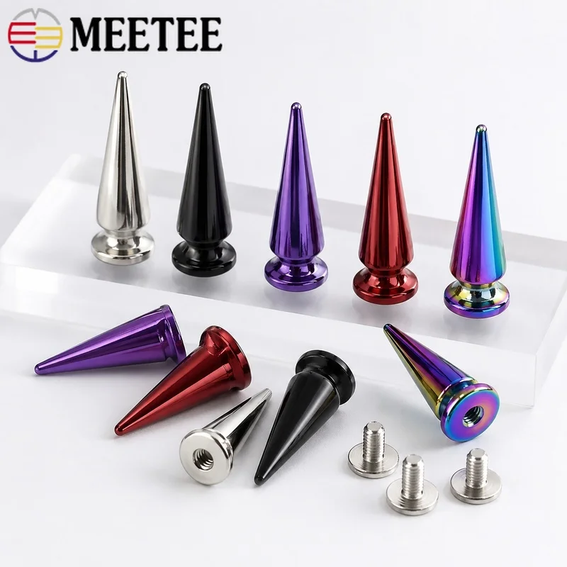 

10Pcs 7x13-10x30mm Metal Cone Rivets Screwback Spikes Bag Bottom Nails Garment Leather Craft Stud Hardware Decor Repair DIY