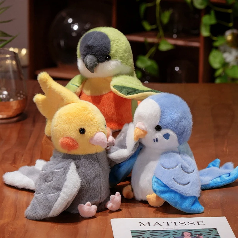 ของเล่นเด็กเพื่อการศึกษาที่ยอดเยี่ยม - Kawaii Parrot Cosplay ตุ๊กตาตุ๊กตา, ตุ๊กตา Cockatiel Budgerigar หุ่นมือ