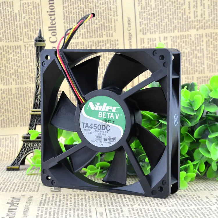 JAPAN 12CM SERVER COOLING FAN A34346-33G1 12V 0.33A