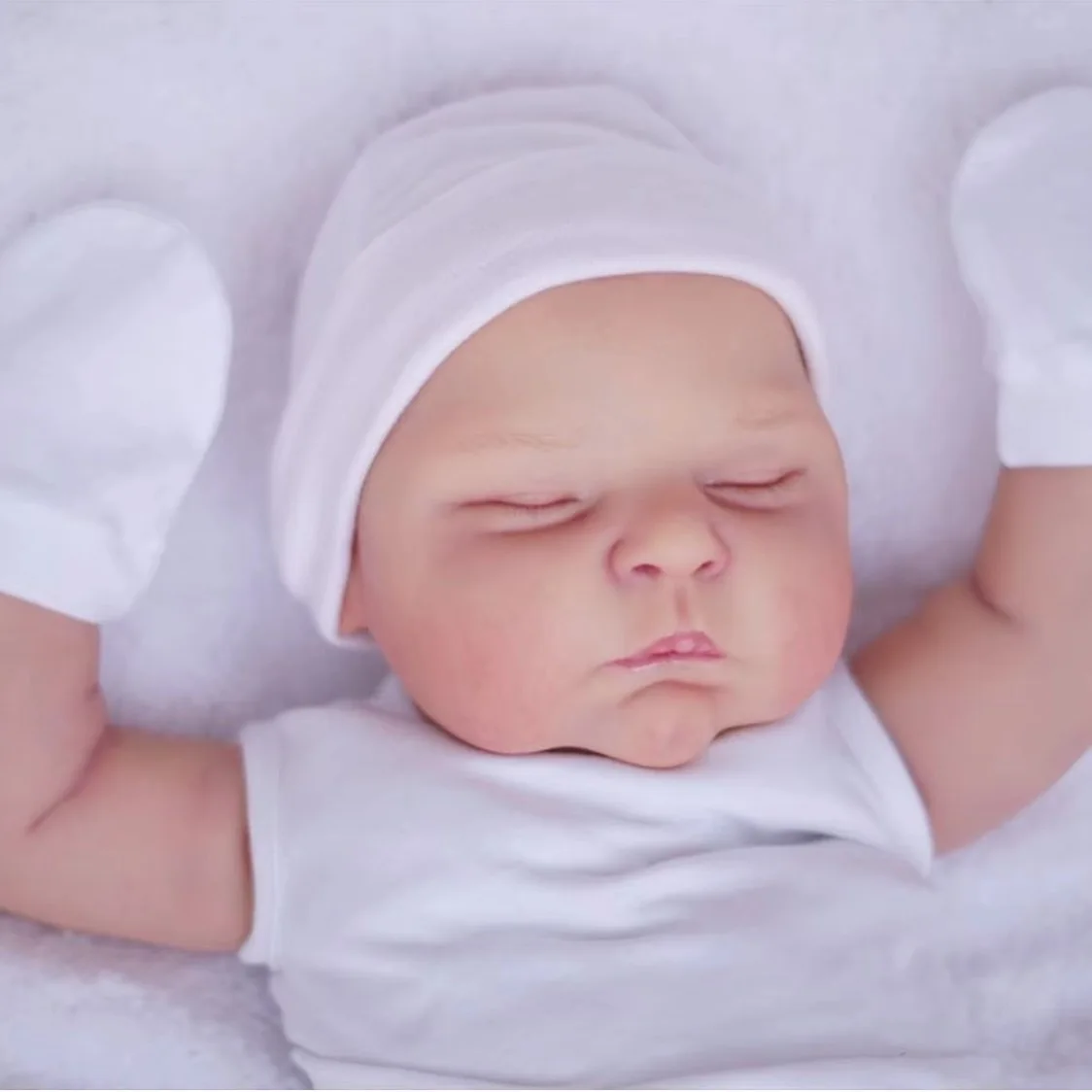 Cute Handmade Reborn Baby Dolls Silicone Finished Painted 3D Skin Visible Veins DIY Doll Toy For Girls Christmas Gift Realistic