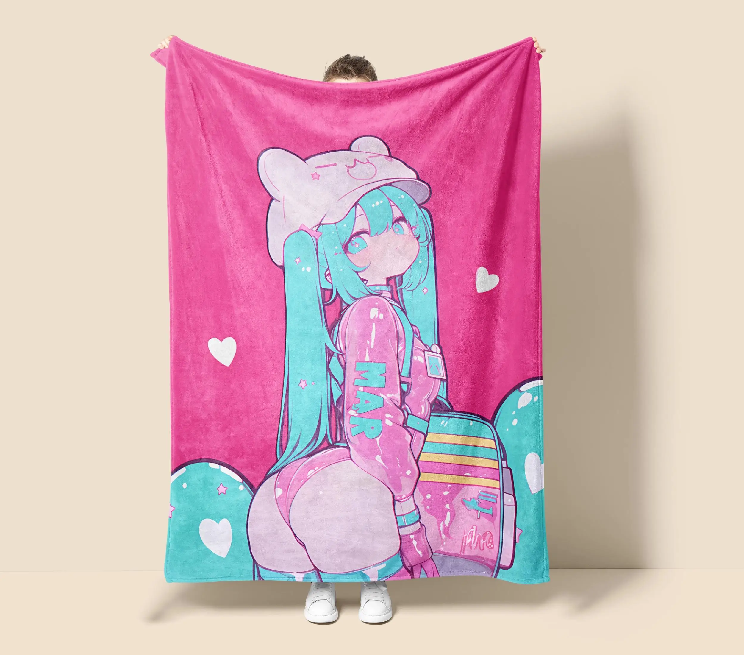 Anime Girl Fleece Blanket Otaku Christmas Gift Sofa Blankets and Throws Bedspread on the Bed Linens Human Made Home Throw School