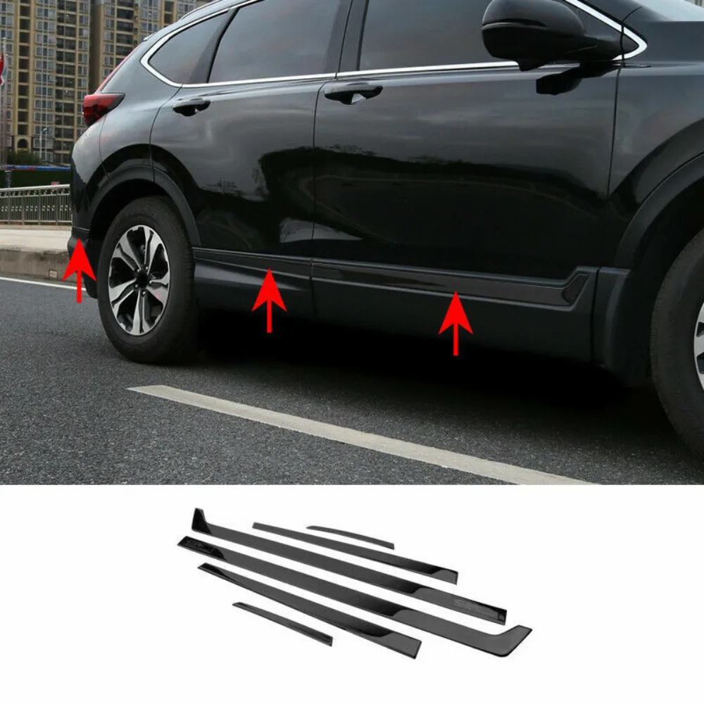 For Honda CRV CR-V 2017-2021 Black Stainless Body Side Door Molding Cover Trim*6