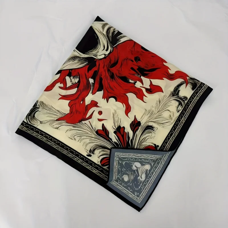 Dark Gothic Flame Skull Scarf Vintage Motorcycle Style with Gorgeous Patterns, Rock And Roll Street Style Decorative Accessory