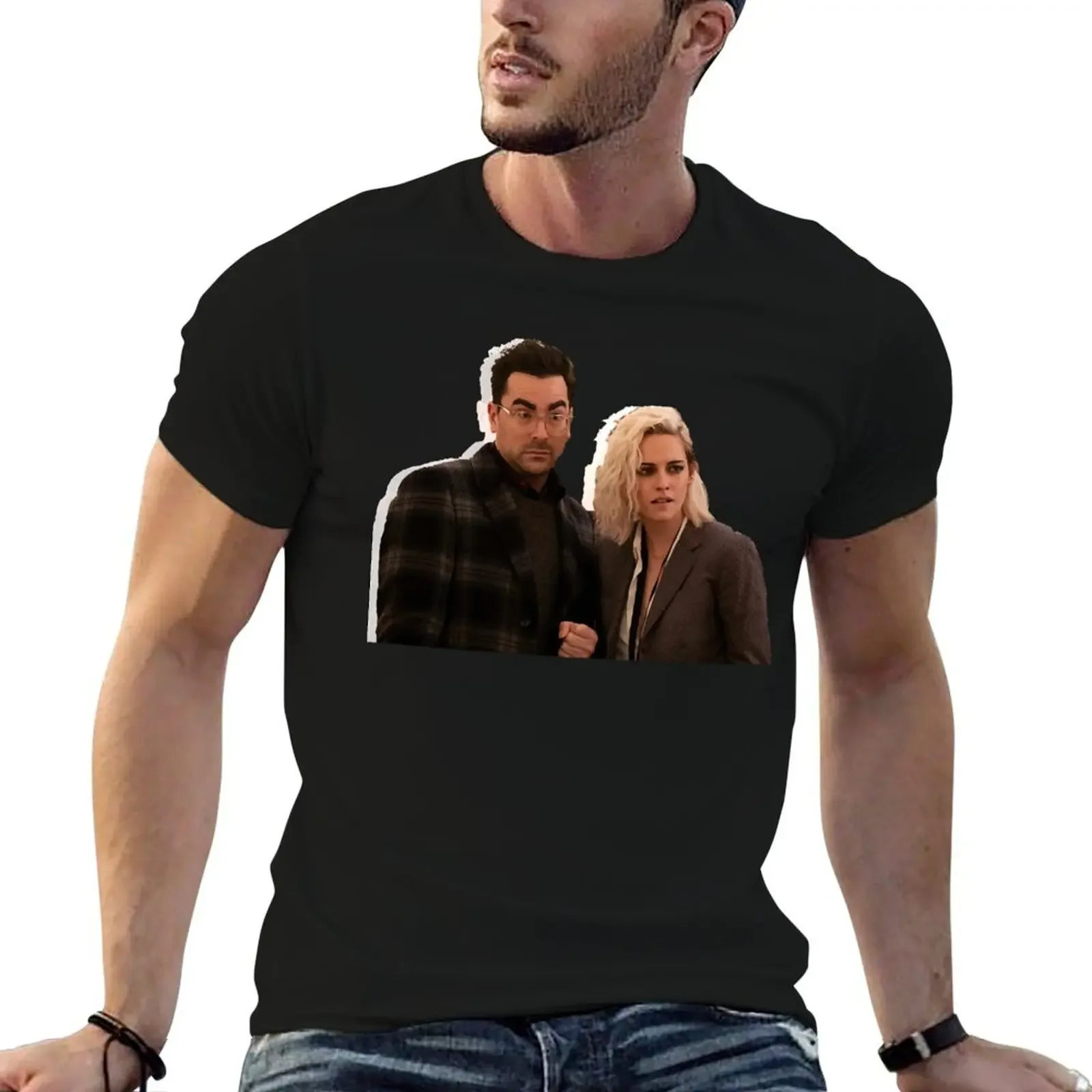 

Vintage Retro Happiest Season Kristen Stewart And Dan Levy Gifts Best Men T-Shirt plus size clothes topping plain t shirts men