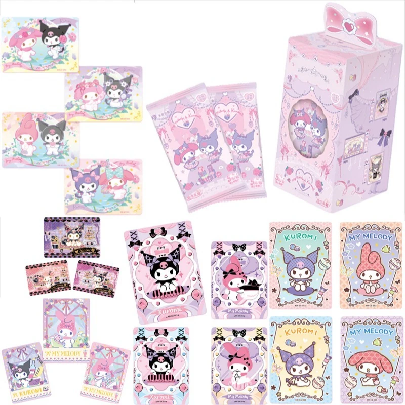 

Карты Fun, оригинальные карты с персонажами Sanrio, подарочная коллекционная карта памяти My Melody Kuromi, редкий двойной персонаж для девочек, аниме, подарочные игрушки
