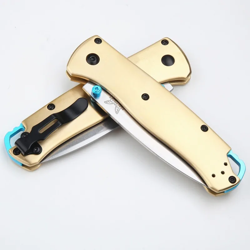 Excelente qualidade 535 metal de cobre e cabo 533 Stell Forte senso de sofisticação Faca de transporte ao ar livre para defesa de acampamento