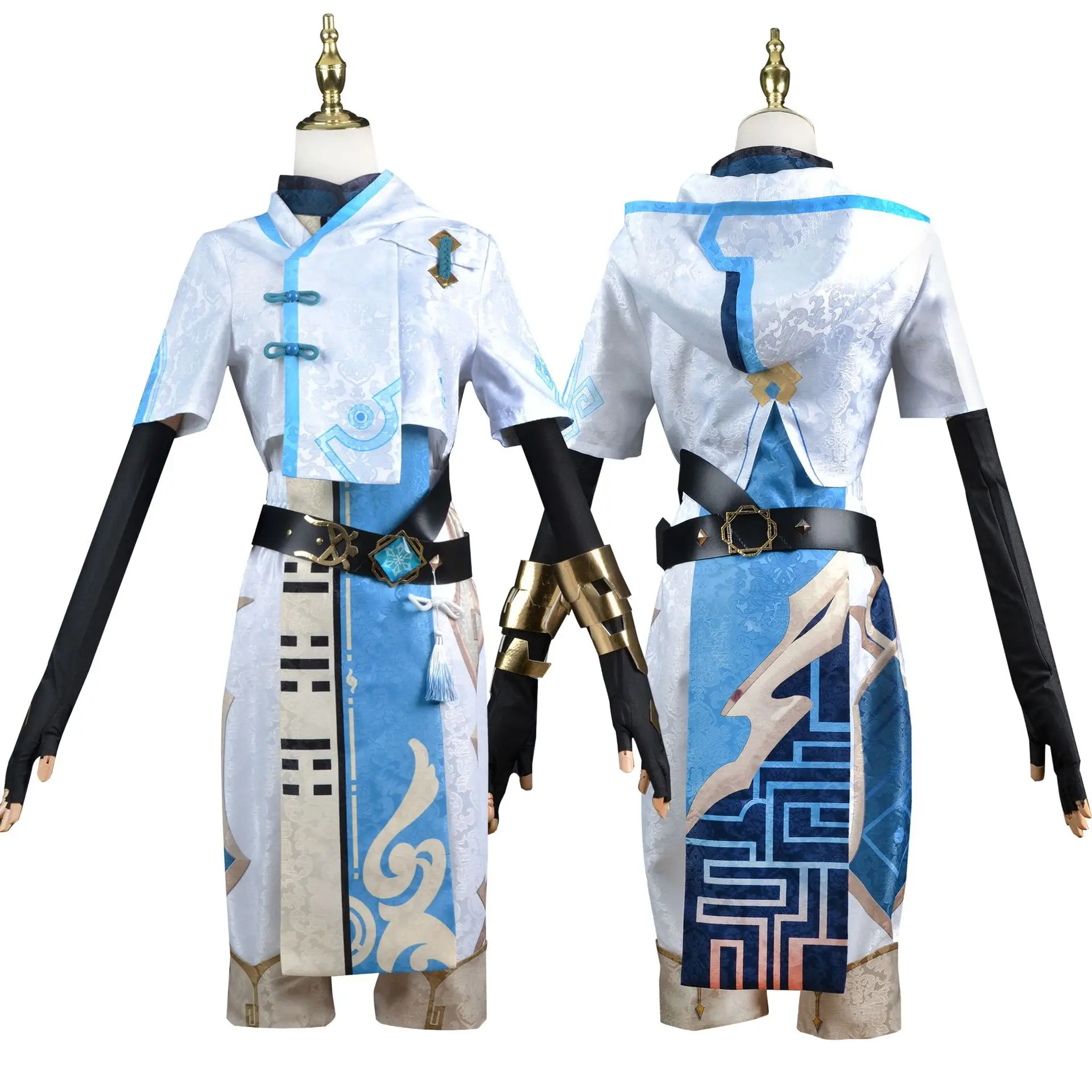 Chongyun Anime Game Genshin Impact Cosplay Kostuum Kleding Pruik Schoenen Uniform Cosplay Chongyun Halloween Party Set Unisex