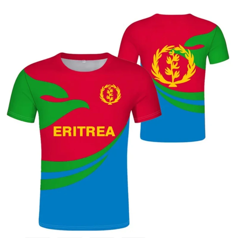 Eritrea Flag Printed Men\'s T Shirt Daily Casual Oversized Tees Fashion Short Sleeve Gym Tops Oversized T-shirts Men Clothing