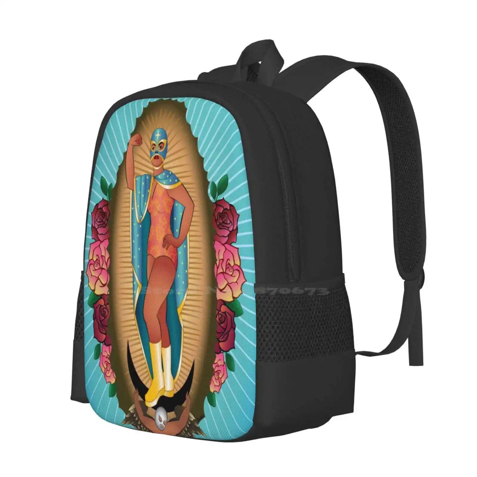 Lucha Guadalupe Hot Sale Schoolbag Backpack Fashion Bags Lucha Libre Mexican Wrestling Luchador Virgin Of Guadalupe Virgen De