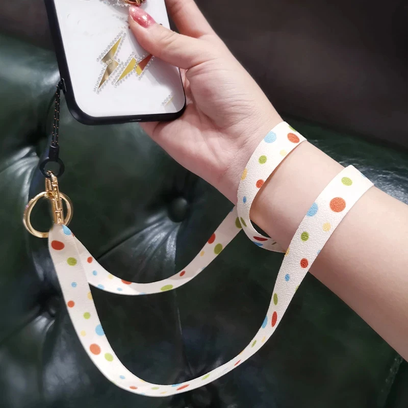 Fashion Mobile Phone Lanyard Universal Aesthetics Print String Long Hanging Neck Strap Rope For Keys Working ID Card Keychain
